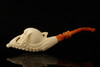 Skull in Claw Block Meerschaum Pipe with fitted case 15019
