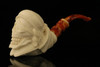 Pirate Skull Block Meerschaum Pipe by I. Baglan with fitted case M2017