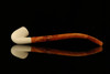 Bent Billiard Churchwarden Block Meerschaum Pipe with fitted case M2052