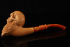 Servi Meerschaum Skull with Beard Block Meerschaum Pipe by Kenan with fitted case 15055