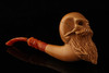 Servi Meerschaum Skull with Beard Block Meerschaum Pipe by Kenan with fitted case 15055