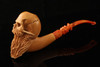 Servi Meerschaum Skull with Beard Block Meerschaum Pipe by Kenan with fitted case 15055