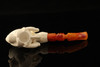 Bear in Claw Block Meerschaum Pipe by Servi Meerschaum with case 15085