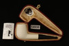 srv Premium - Lattice Billiard Block Meerschaum Pipe with custom case 14930