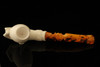 srv - Lady's Hand Churchwarden Dual Stem Meerschaum Pipe with fitted case 15104
