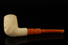 Dragon Carved Billiard Block Meerschaum Pipe with fitted case 15120