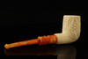 Dragon Carved Billiard Block Meerschaum Pipe with fitted case 15120