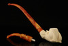 srv - Eagle's Claw Churchwarden Dual Stem Meerschaum Pipe with fitted case 15118