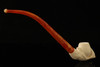 srv - Eagle's Claw Churchwarden Dual Stem Meerschaum Pipe with fitted case 15118