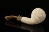 IMP Meerschaum Pipe - Golf Ball Churchwarden Dual Stem with case i2465