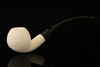 IMP Meerschaum Pipe - Golf Ball Churchwarden Dual Stem with case i2465