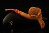 srv - Skull with Beard Block Meerschaum Pipe with custom case 15129