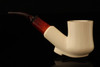 srv - Sitting Bent 9 mm. filter Block Meerschaum Pipe with fitted case 15157