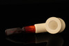 srv - Sitting Bent 9 mm. filter Block Meerschaum Pipe with fitted case 15157