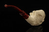 srv - Skull in Claw Block Meerschaum Pipe with custom case 15136