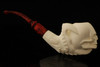 srv - Skull in Claw Block Meerschaum Pipe with custom case 15136