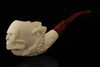 srv - Skull in Claw Block Meerschaum Pipe with custom case 15136