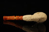 srv - Carved Eagle's Claw Block Meerschaum Pipe with custom case 15148