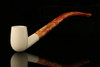 Bent Billiard Churchwarden Block Meerschaum Pipe with fitted case M2102