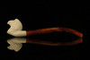 Eagle Churchwarden Dual Stem Meerschaum Pipe with fitted case M2111