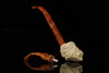 srv - Old Man Smoking a Pipe Churchwarden Dual Stem Meerschaum Pipe with fitted case M2150
