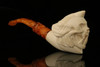 srv - Devil Churchwarden Dual Stem Meerschaum Pipe with fitted case M2152