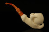 srv - Deluxe Eagle's Claw Block Meerschaum Pipe with fitted case 15182