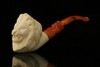 Lion Churchwarden Dual Stem Meerschaum Pipe with fitted case M2172