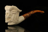 srv - Devil Skull Block Meerschaum Pipe with custom case M2179