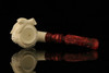 srv - Bacchus Block Meerschaum Pipe with fitted case M2182