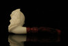 srv - Bacchus Block Meerschaum Pipe with fitted case M2182