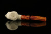 srv - Floral Skull Block Meerschaum Pipe with custom case M2208