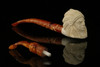 srv - Big Chief Churchwarden Dual Stem Meerschaum Pipe with fitted case M2209