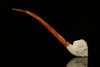 srv - Skull Churchwarden Dual Stem Meerschaum Pipe with fitted case M2217