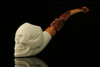 srv - Skull Churchwarden Dual Stem Meerschaum Pipe with fitted case M2217
