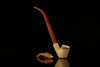 srv - Basket Weave Churchwarden Dual Stem Meerschaum Pipe with fitted case M2220