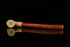 srv - Basket Weave Churchwarden Dual Stem Meerschaum Pipe with fitted case M2220