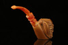 srv - Pirate Skull Block Meerschaum Pipe with fitted case M2264