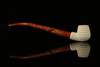 srv - Basket Weave Churchwarden Dual Stem Meerschaum Pipe with fitted case M2278