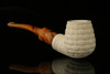 srv - Basket Weave Churchwarden Dual Stem Meerschaum Pipe with fitted case M2278