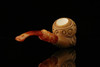 srv - Zoltar Skull Block Meerschaum Pipe with fitted case M2313