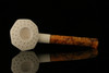 srv - Lattice Flat Octagon Block Meerschaum Pipe with fitted case M2315