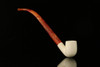 srv - Bent Billiard Churchwarden Block Meerschaum Pipe with fitted case M2324