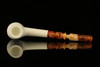 srv - Deluxe Lattice Block Meerschaum Pipe by Kenan with fitted case M2341