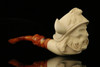 srv - Viking Skull Block Meerschaum Pipe with custom case M2343