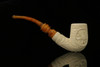 Carved Bent Billiard Block Meerschaum Pipe with fitted case M2346