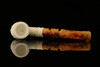 Carved Bent Billiard Block Meerschaum Pipe with fitted case M2346