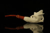 srv - Rose in Claw  Block Meerschaum Pipe with fitted case M2356