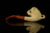 srv - Freemasonry Eagle's Claw Block Meerschaum Pipe with fitted case M2394