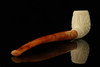 srv - Autograph Series Carved Churchwarden Dual Stem Meerschaum Pipe with case M2397